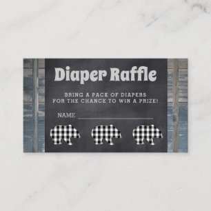 Woodland Bear Rustic Diaper Raffle Insert Cards