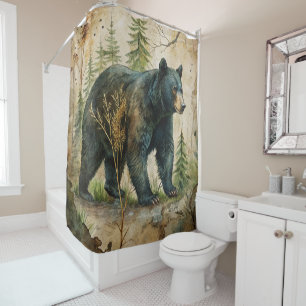 Woodland Bear Shower Curtain