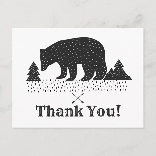 Woodland bear thank you card (Front)
