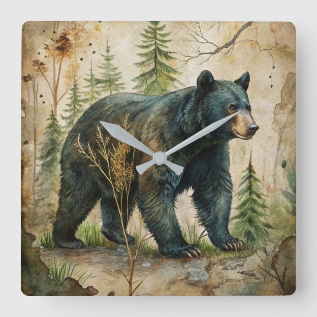 Woodland Bear Wall Clock (Front)