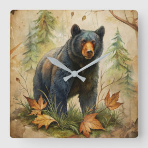 Woodland Bear Wall Clock
