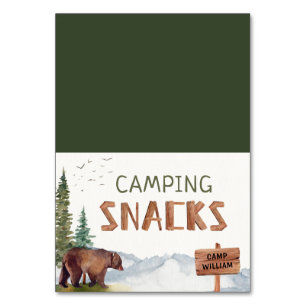 Woodland Bear - Wooden Snacks Sign Buffet Card