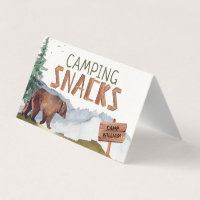 Woodland Bear - Wooden Snacks Sign Buffet Card 