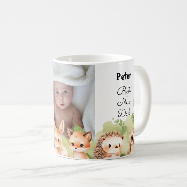 Woodland Best New Dad Baby Boy Son Coffee Mug (Front Right)