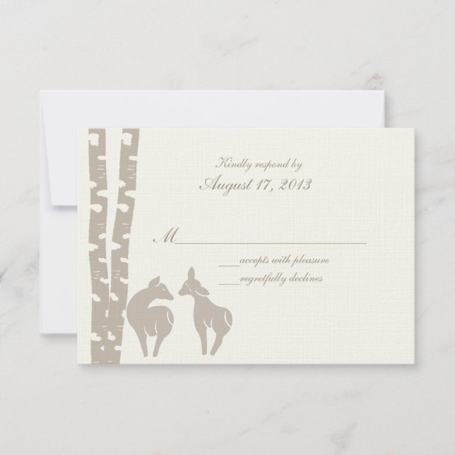 Woodland Birch Wedding Response Card (Front)