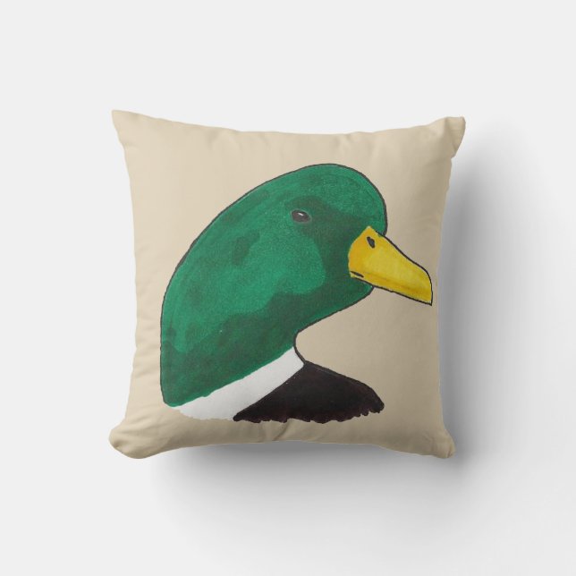 Woodland Bird Mallard Duck Cushion (Front)