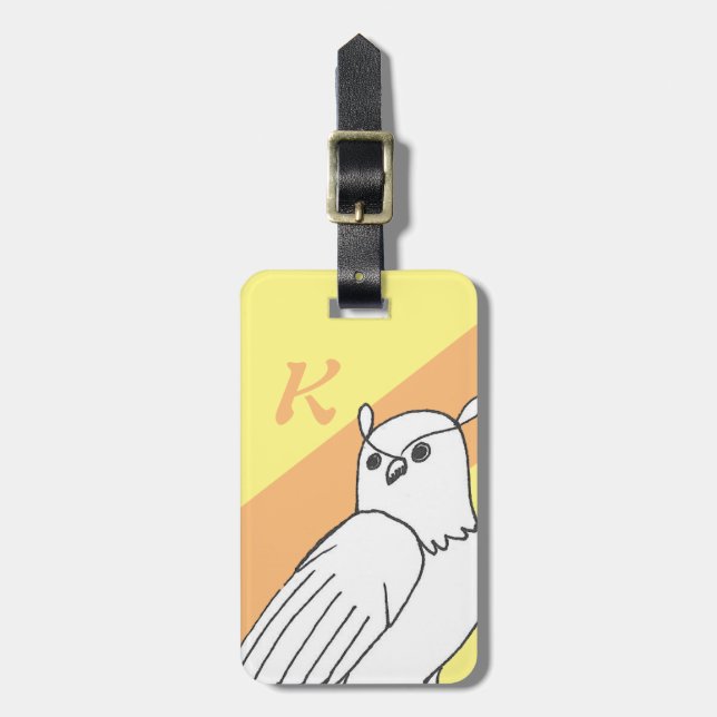 Woodland bird Owl Luggage Tag (Front Vertical)