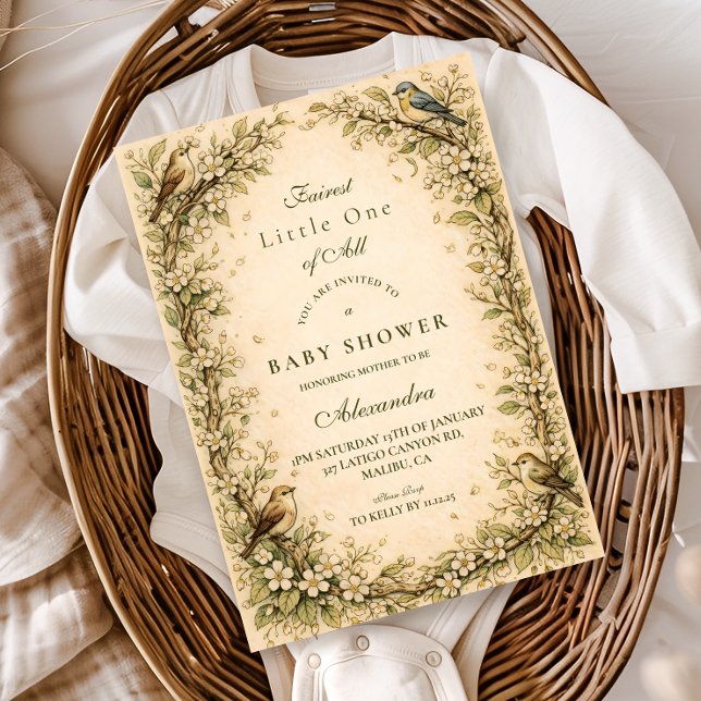 Woodland Birds Storybook Baby Shower Invitation (Creator Uploaded)