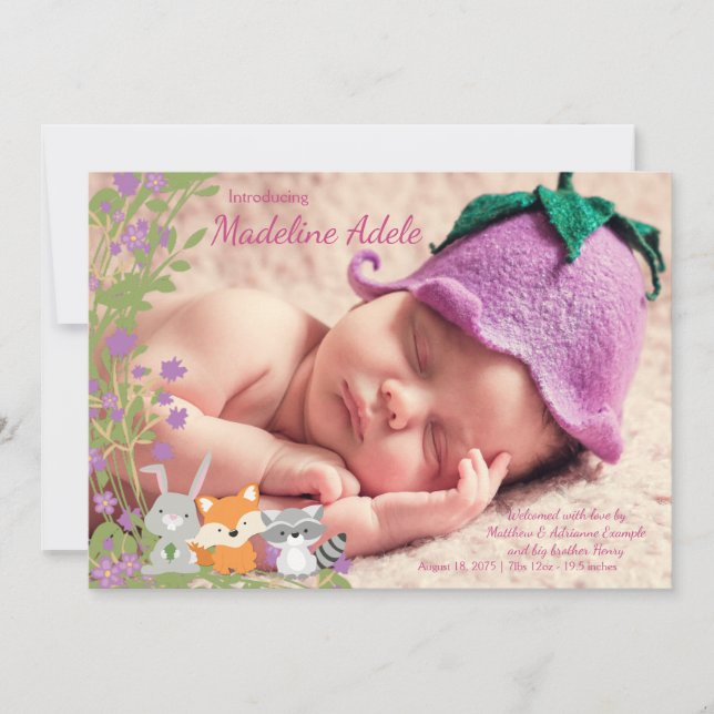 Woodland Birth Announcements (Front)