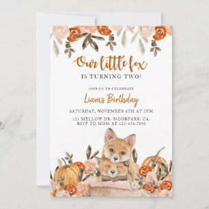 Woodland Birthday, Any Age, Fox, Animal  Invitation