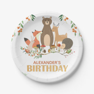 Woodland Birthday Forest Animals Paper Plate