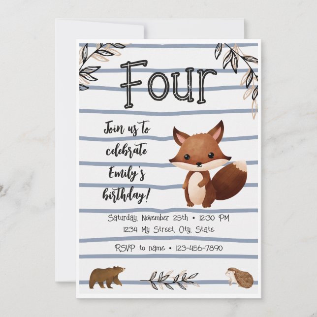 Woodland Birthday Invitation (Front)