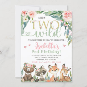 Woodland Birthday Invitation Two Wild Invitation