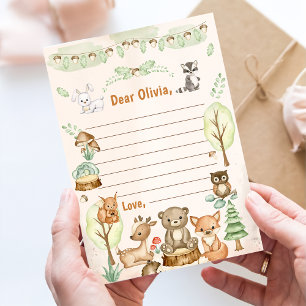 Woodland Birthday Time Capsule Note Message Card