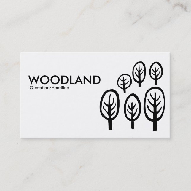 Woodland - Black and White Business Card (Front)