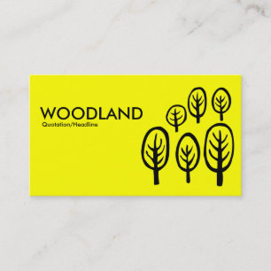 Woodland - Black on Yellow Business Card