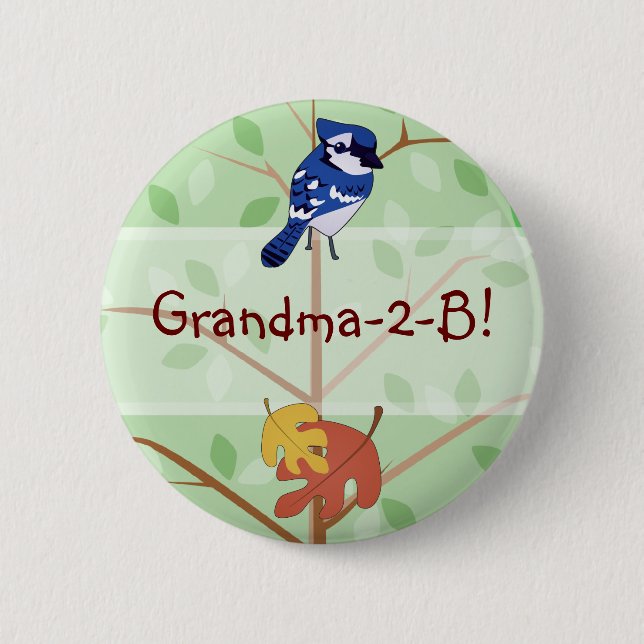 Woodland Bluejay Button (Front)