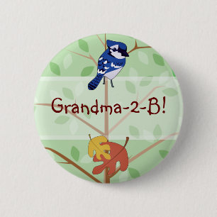 Woodland Bluejay Button
