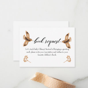 Woodland Book Request Book for Baby Insert Card