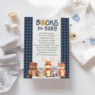 Woodland Book Request Card, Books For Baby Invitation