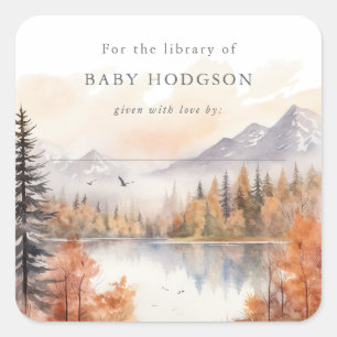 Woodland Bookplate Sticker Book Label Forest Boy