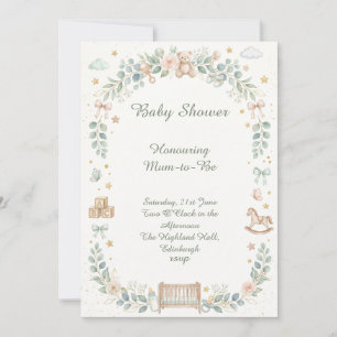 Woodland Books Baby Shower Invitation