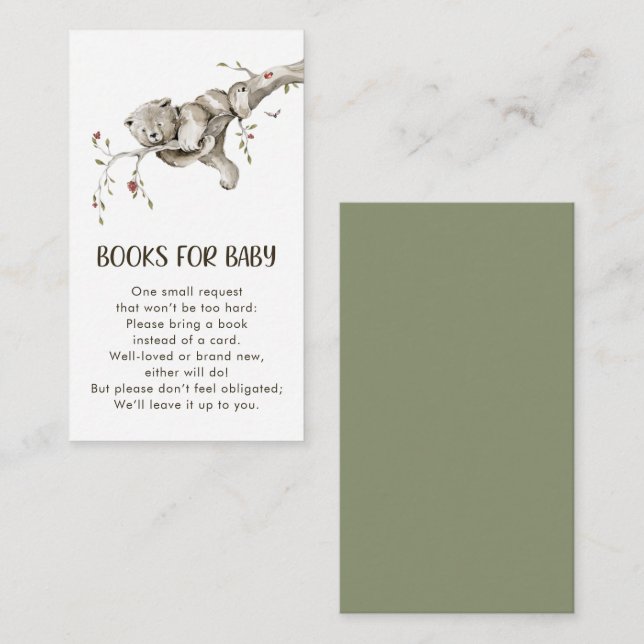 Woodland Books for Baby Enclosure Card (Front/Back)
