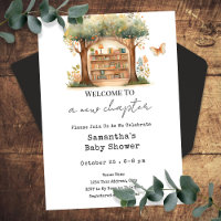 Woodland Books Next Chapter Baby Shower Invitation