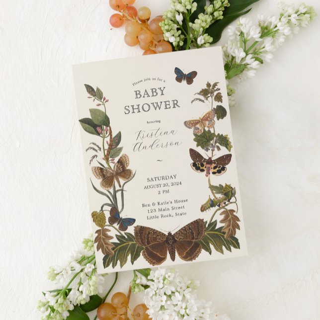 Woodland Botanical Gender Neutral Baby Invitation (Creator Uploaded)