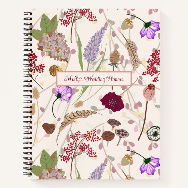 Woodland Botanical Wedding Planner  Notebook (Front)