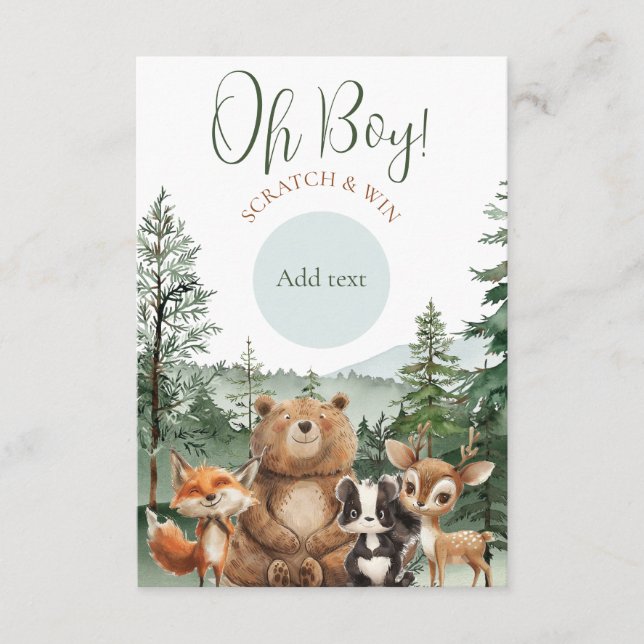 Woodland Boy Adventure Scratch Off Game Card (Front)