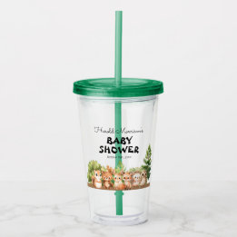 Woodland Boy Baby Shower Acrylic Tumbler