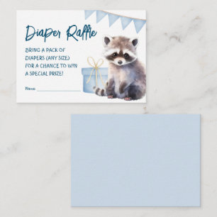 Woodland Boy Baby Shower Diaper Raffle Enclosure Card