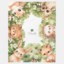 Woodland Boy Baby Shower Milestone