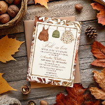 Woodland Boy Clothesline Baby Shower Invite