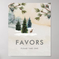 Woodland Bridal Shower Favours Poster Sign