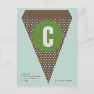 Woodland Brown Banner Flag Postcard