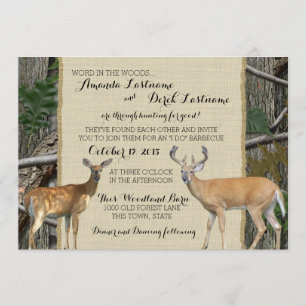 Woodland Buck and Doe Wedding Invitation