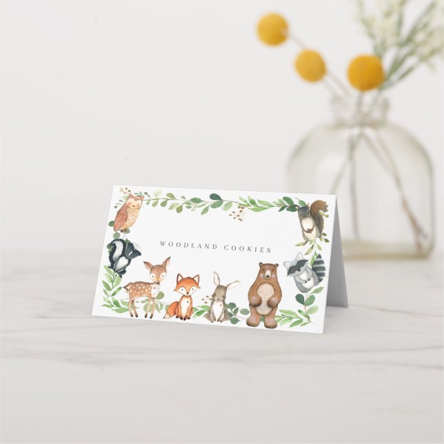 Woodland Buffet Food Labels Place Card (Front)