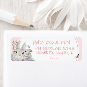 Woodland Bunnies Floral Pink Girl Baby Shower