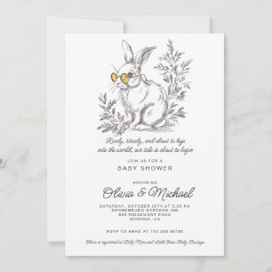 Woodland Bunny Baby Shower Invitation