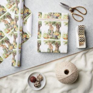 Woodland Bunny Baby Shower Wrapping Paper