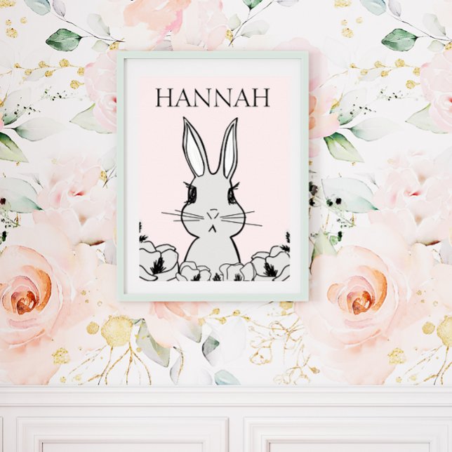 Woodland Bunny Magnolia Floral Poster (Creator Uploaded)