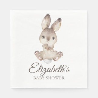 Woodland Bunny Rabbit Baby Shower for Boy or Girl Napkin