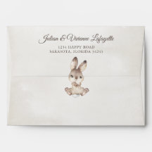 Woodland Bunny Rabbit Print Baby Shower Birthday