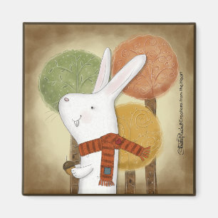 Woodland Bunny with Acorn Magnet