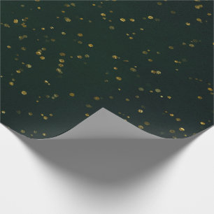Woodland Cali Green Forest Gold Small Dot Confetti Wrapping Paper