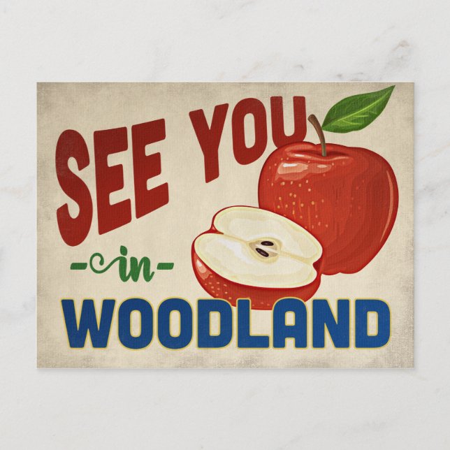 Woodland California Apple - Vintage Travel Postcard (Front)