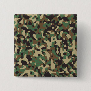 Woodland Camo 15 Cm Square Badge