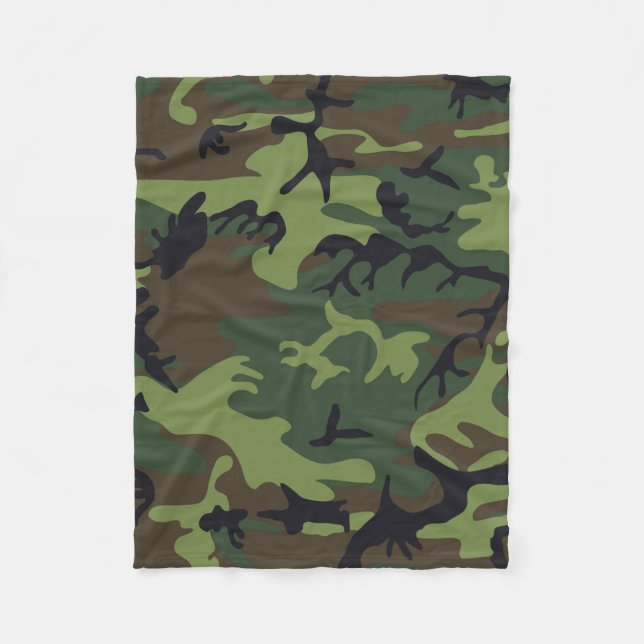 Woodland Camo Fleece Blanket (Front)